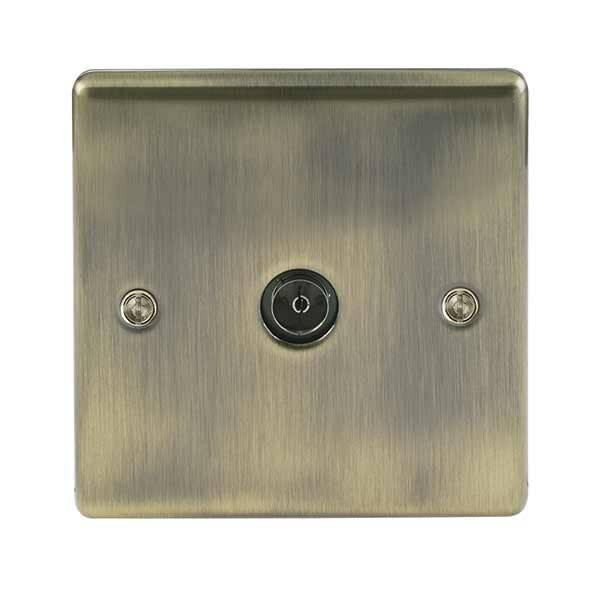 BG Nexus Antique Brass Co-Axial TV Socket, single screwless clip-on ...