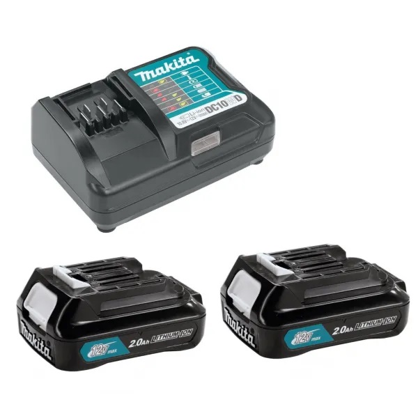 MAKITA 牧田 12V 2.0AH 原裝鋰電池連充電座套裝 ( 2電池,1充電座)