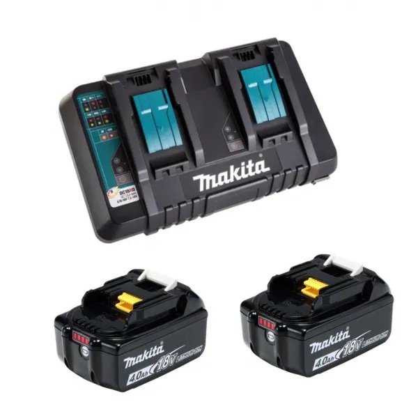 MAKITA 牧田 18V 4.0AH 原裝鋰電池連 DC18RD 雙位充電座套裝 ( 2電池,1充電座) BL1840B ,DC18RD